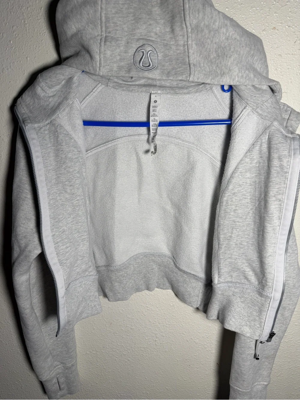 lululemon athletica Light Gray Zip Hoodie with Hood